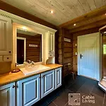 בית נופש Large Log At With Sauna, Fireplace And Panoramic View *