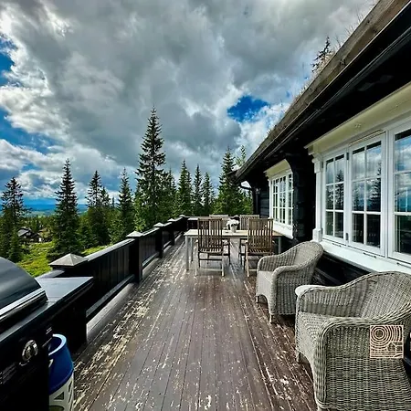 度假居 Large Log At With Sauna, Fireplace And Panoramic View Sjusjøen