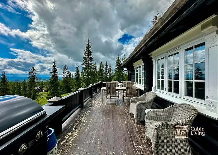 度假居 Large Log At With Sauna, Fireplace And Panoramic View Sjusjøen