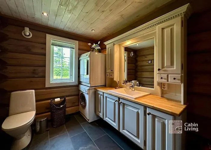 Ferienhaus Large Log At With Sauna, Fireplace And Panoramic View Sjusjøen