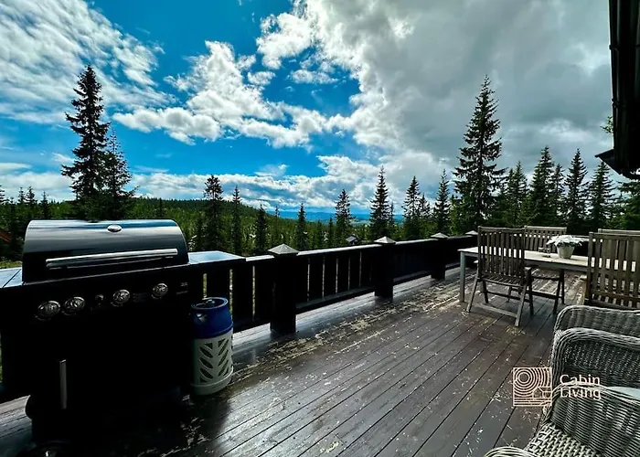 Large Log At With Sauna, Fireplace And Panoramic View 度假居 Sjusjøen