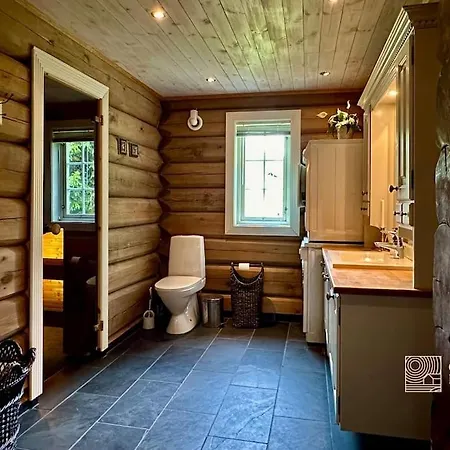 Feriehus Large Log At With Sauna, Fireplace And Panoramic View