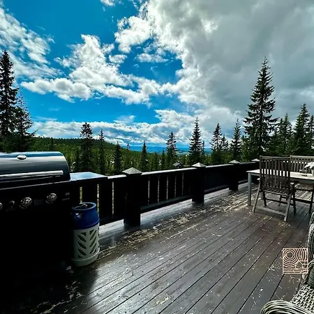 Large Log At With Sauna, Fireplace And Panoramic View Feriehus Sjusjøen